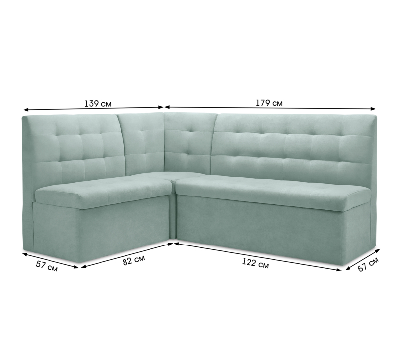 Кухонные уголки, Диван кухонный угловой Омега, микровелюр