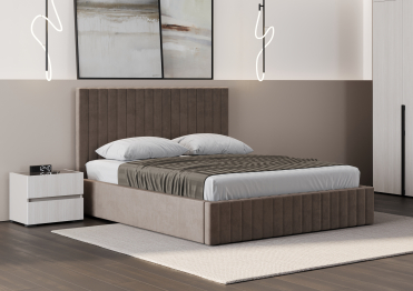 Кровать двуспальная Болонья велюр с ПМ 160х200 см