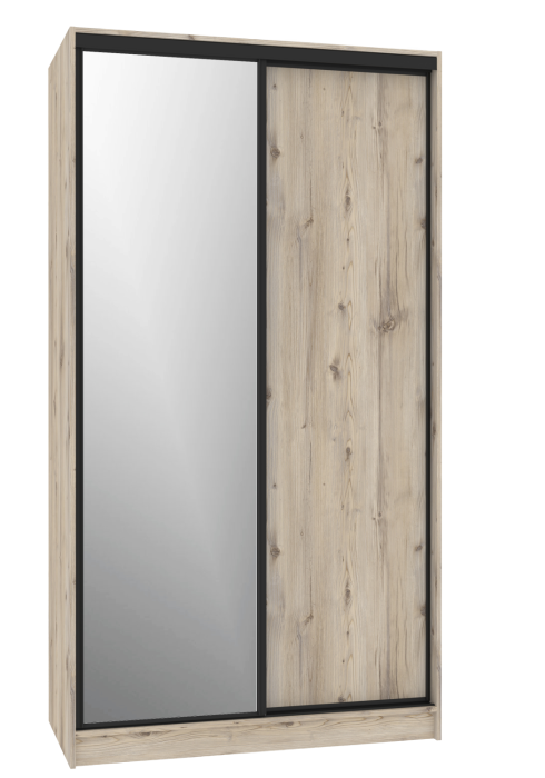 Шкафы-купе 2-х дверные, Шкаф-купе 2-дв  Домашний 1200 зеркало/лдсп  (в2295*ш1232*г595)