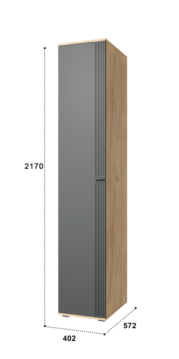 Шкафы одностворчатые, Шкаф-пенал Эмилия ЭЛ-15К глухой