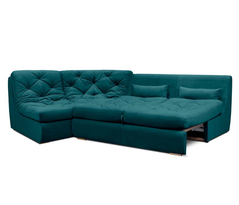 Диваны угловые в гостиную, Модульный угловой диван Борнео со спальным местом, велюр