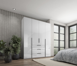 Шкаф 4-х дверный с полками и ящиками, 180 см Люкс