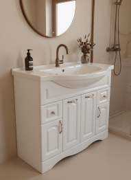 Тумба с раковиной Francesca Avanti Империя 100, с ящиками, с подсветкой (ум. Эльбрус 100) 