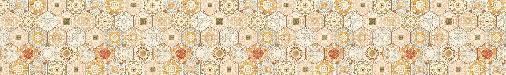 Стеновые панели из АБС-пластика, Кухонный фартук Соты Восток 3000x600x1.5 мм глянец