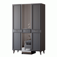 Шкафы распашные, Шкаф в спальню 3х дверный Валенсия (серебро)