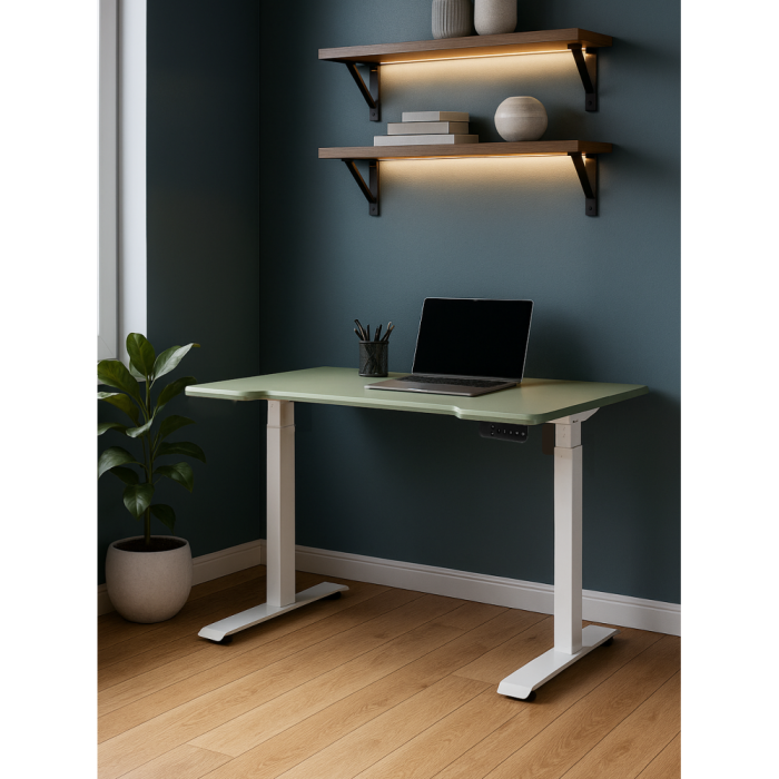 Прямые компьютерные столы, Компьютерный стол Маркос с механизмом подъема 140х80, белый