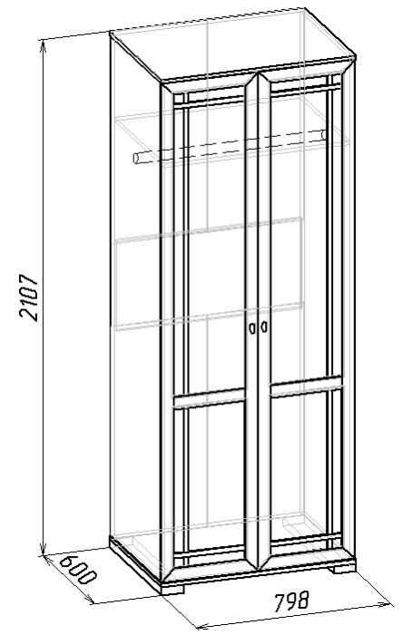 Шкафы двухстворчатые, Шкаф двухдверный для одежды Sherlock 12